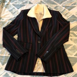 Veronica Beard Carter Cutaway Striped Blazer